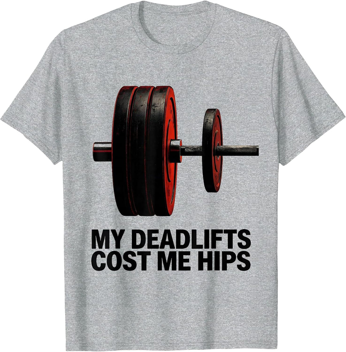 Men's My Deadlifts Cost Me Hips Brutalist Gym Workout Humor T-Shirt - Heather Grey