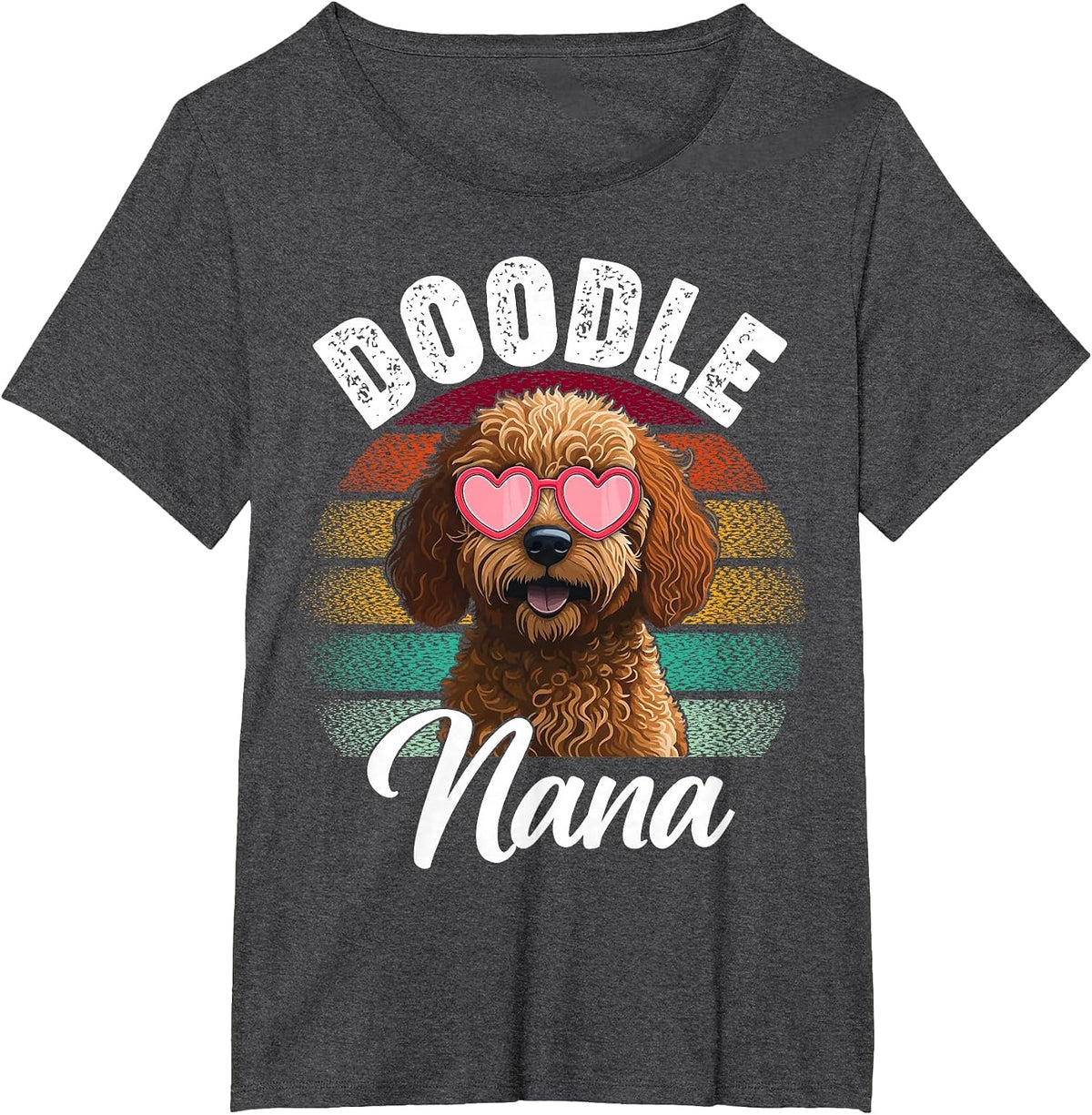 Retro Doodle Nana Goldendoodle Dog Lover Mothers Day Women T-Shirt - Dark Heather Grey