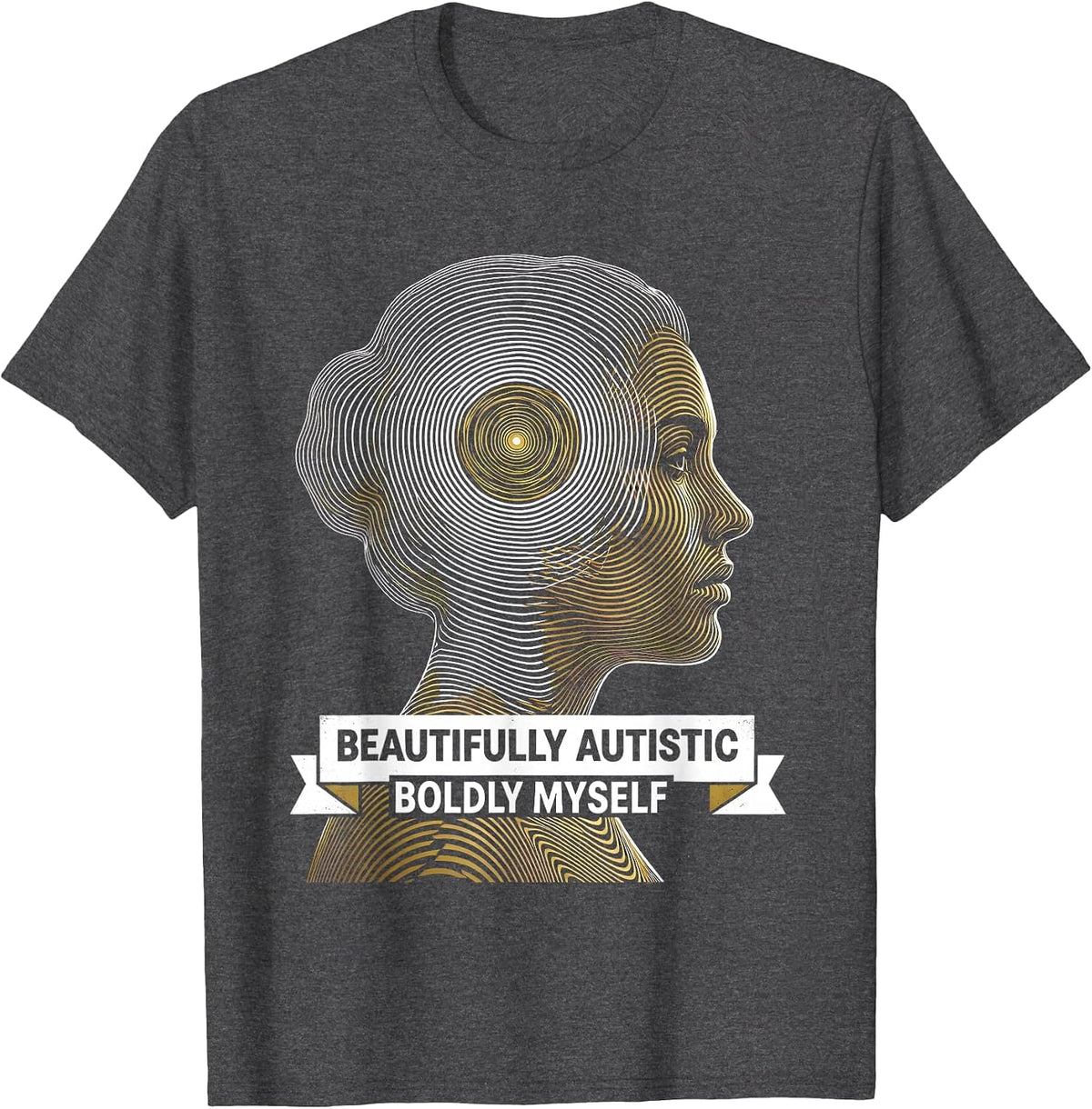 Men's Beautifully Autistic Boldly Myself Autism Design T-Shirt - Dark Heather Grey