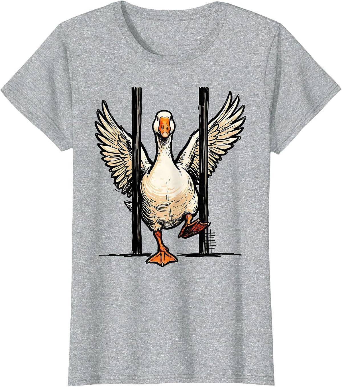 Women's Silly Goose Meme Funny Goose Jailbird Prison Humor T-Shirt - Heather Grey