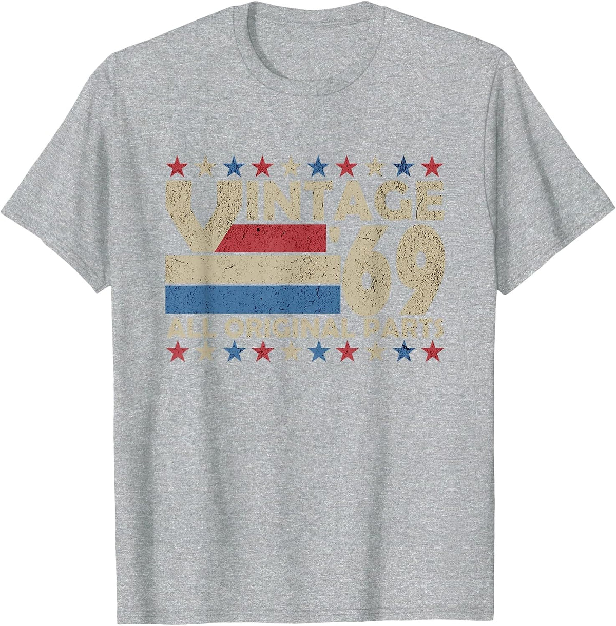 Vintage '69 All Original Parts Retro T-Shirt - Heather Grey