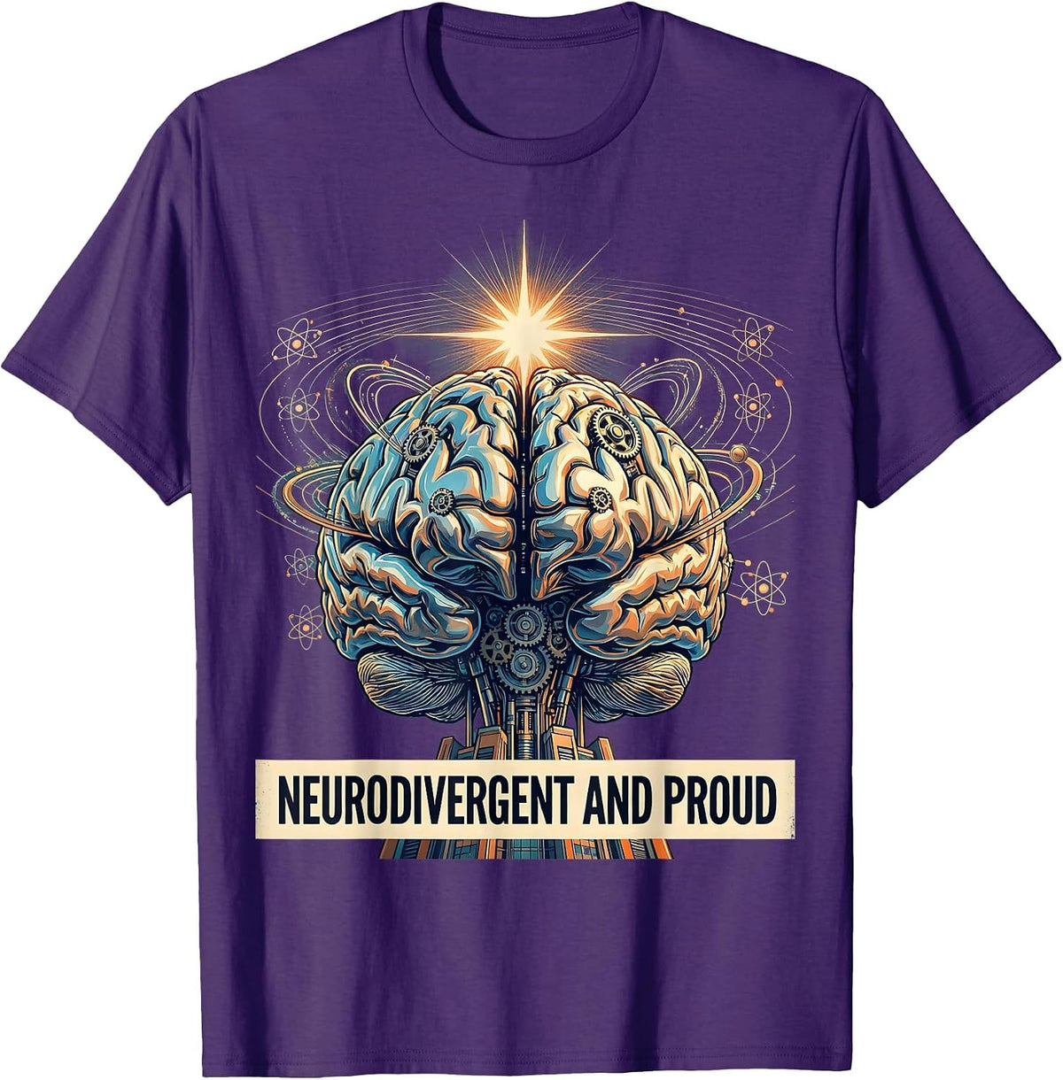 Men's Neurodivergent and Proud Autism Awareness Design T-Shirt - Purple