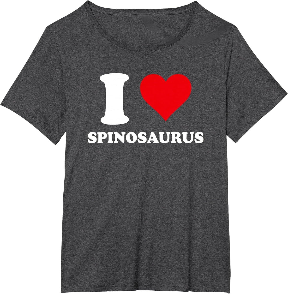I Love Heart Spinosaurus Paleontology Costume T-Shirt - Dark Heather Grey