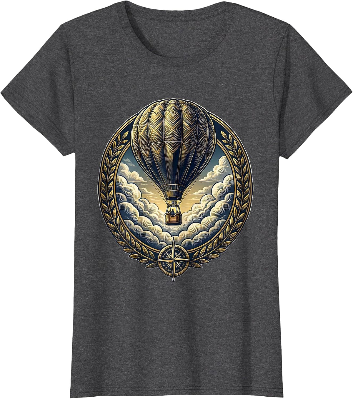 Women's School Counselor Hot Air Balloon Above Clouds T-Shirt - Dark Heather Grey