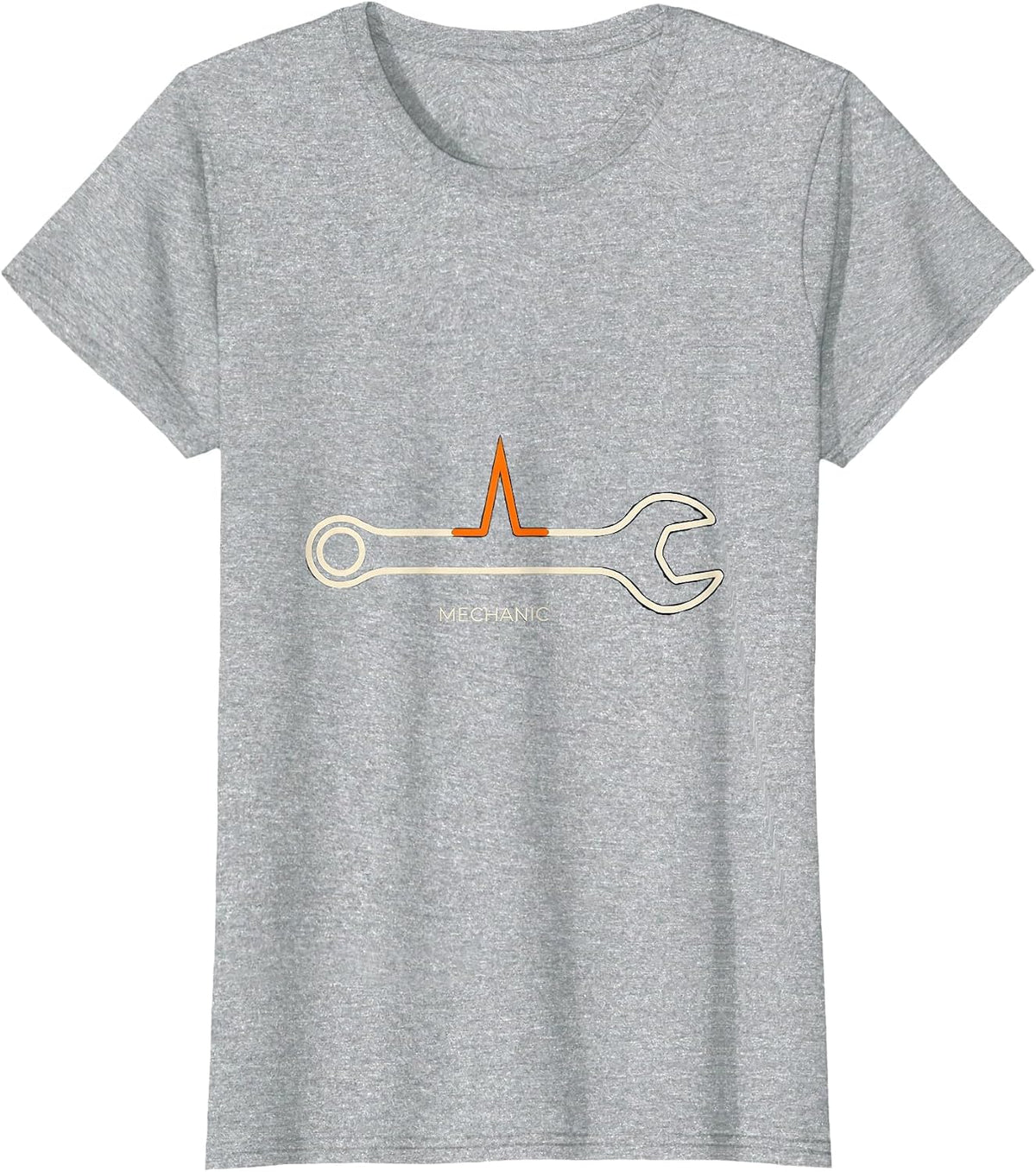 Mechanic Heartbeat EKG Line Auto Repair Humor T-Shirt - Heather Grey