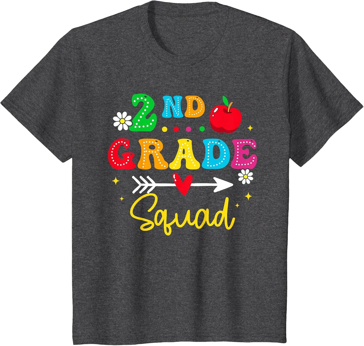 2nd Grade Squad Student Teacher Back to School Second Grade T-Shirt - Dark Heather Grey