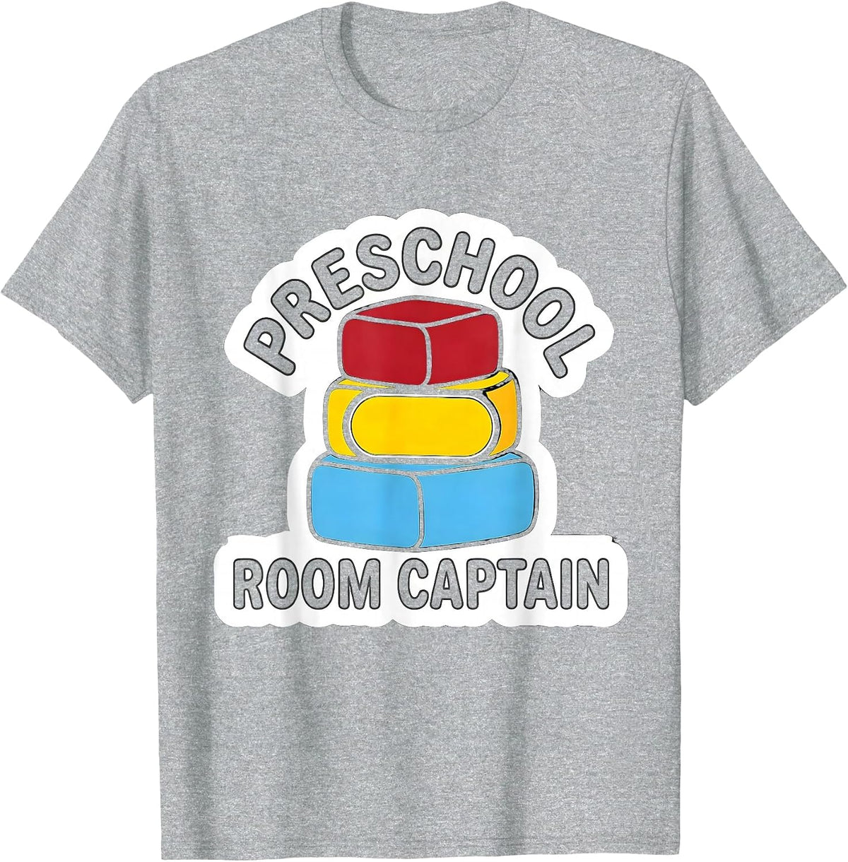 Men's Preschool Room Captain Playful Teacher Appreciation Back T-Shirt - Heather Grey