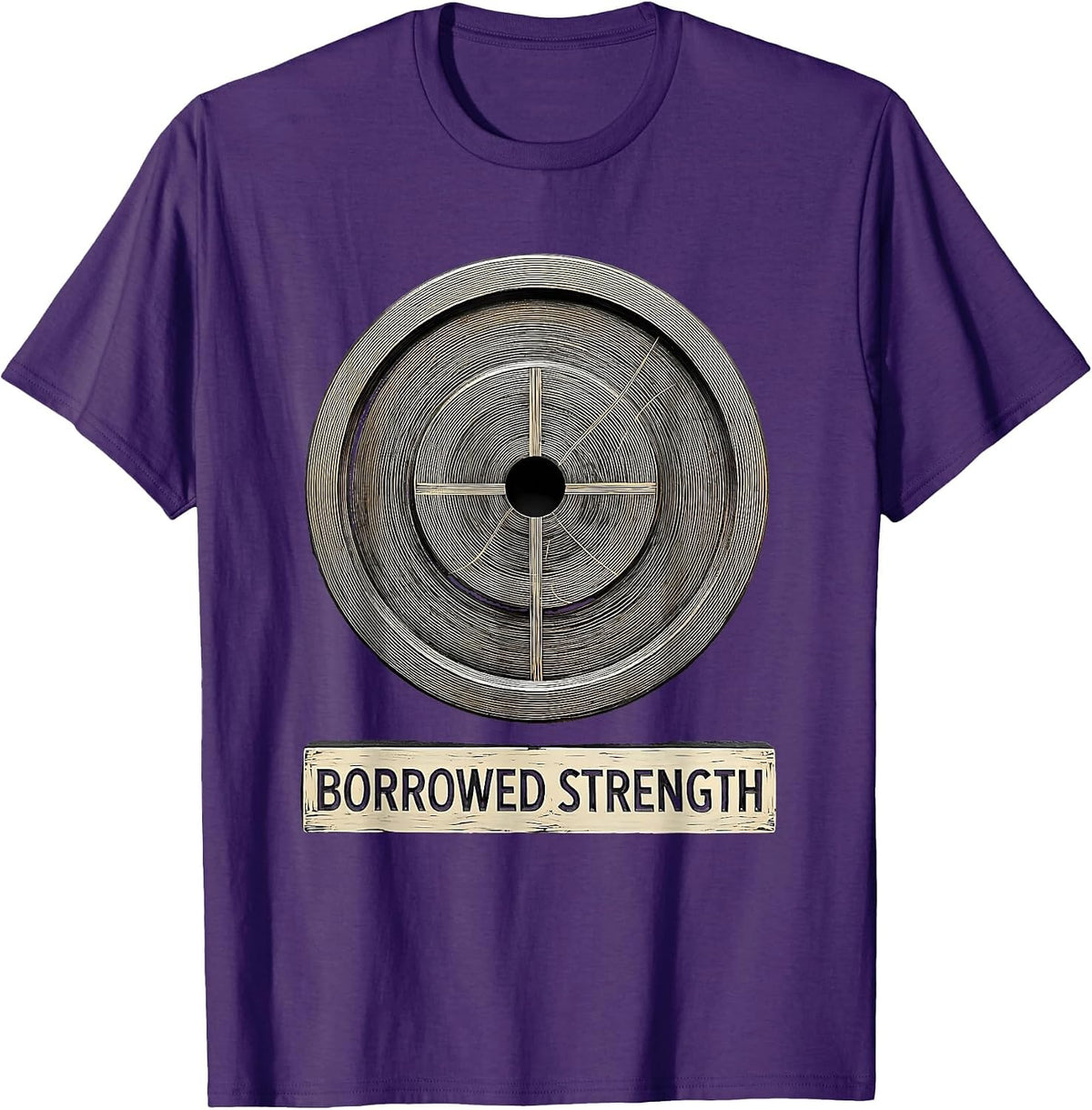 Borrowed Strength Faith Fitness Humor Christian Gym T-Shirt - Purple