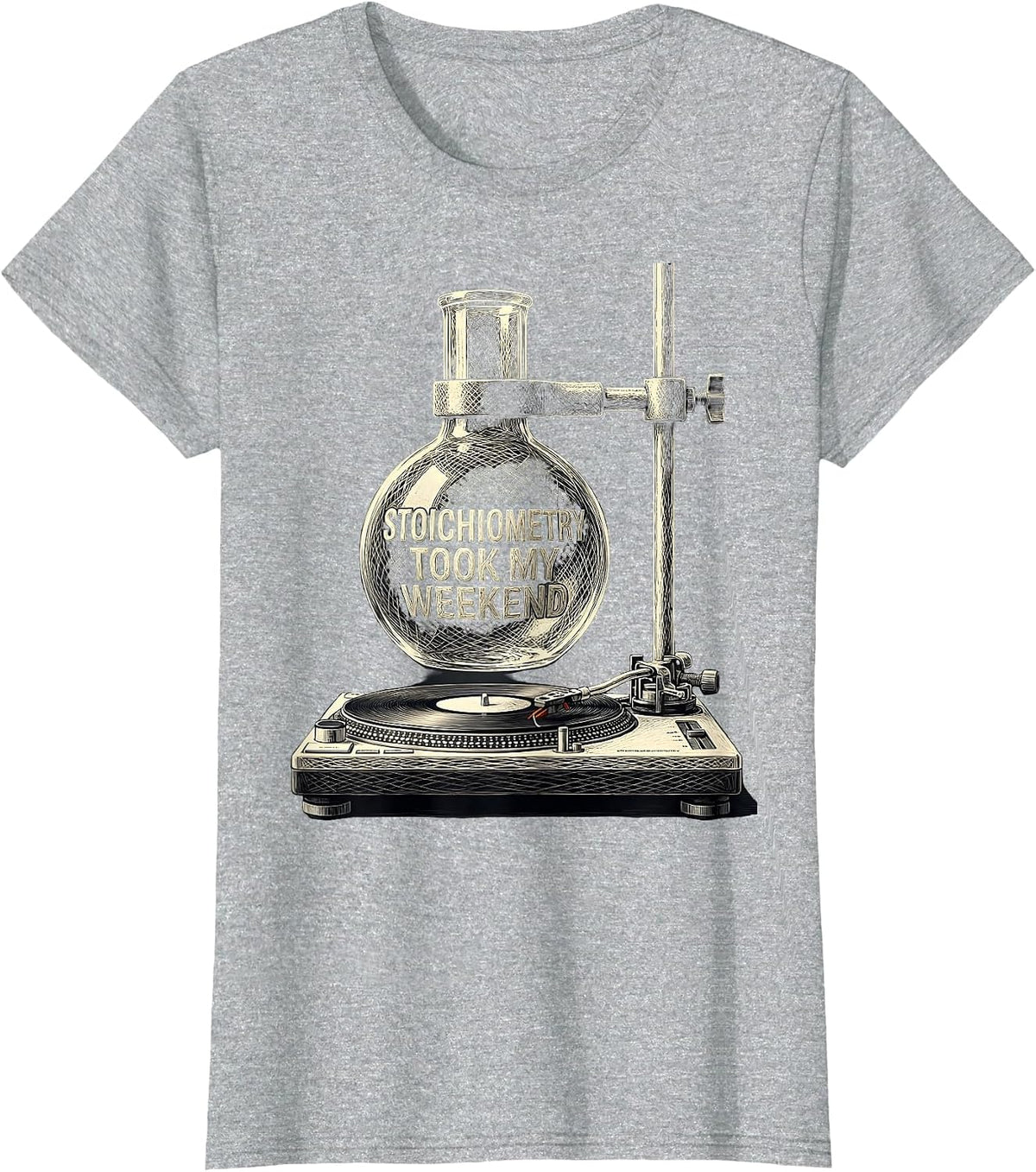 Women's Stoichiometry Took My Weekend Funny Chemistry Science Humor T-Shirt - Heather Grey