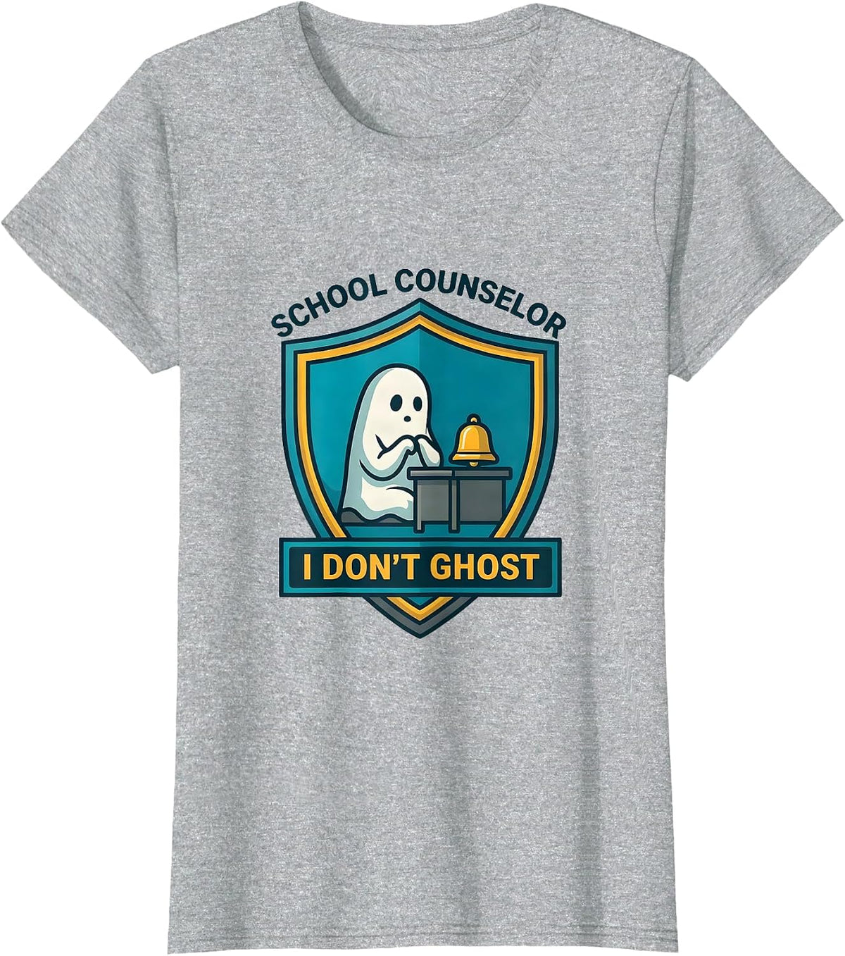 Women's School Counselor I Don't Ghost Funny Halloween Mental Health T-Shirt - Heather Grey