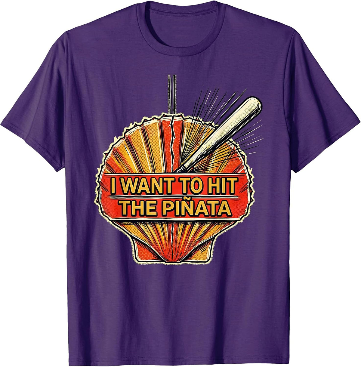 I Want To Hit The Piñata Funny Party Humor Cinco de Mayo T-Shirt - Purple