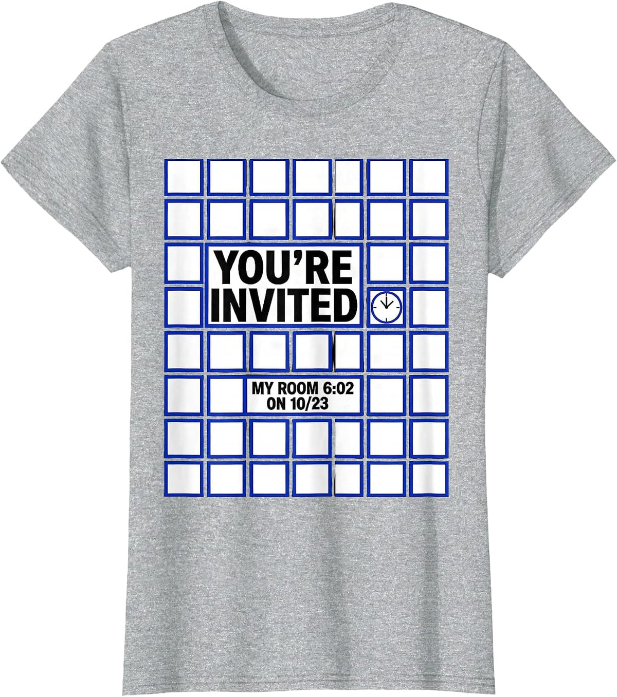 Women's You're Invited My Room 6:02 On 10/23 Nerdy Science Teacher T-Shirt - Heather Grey