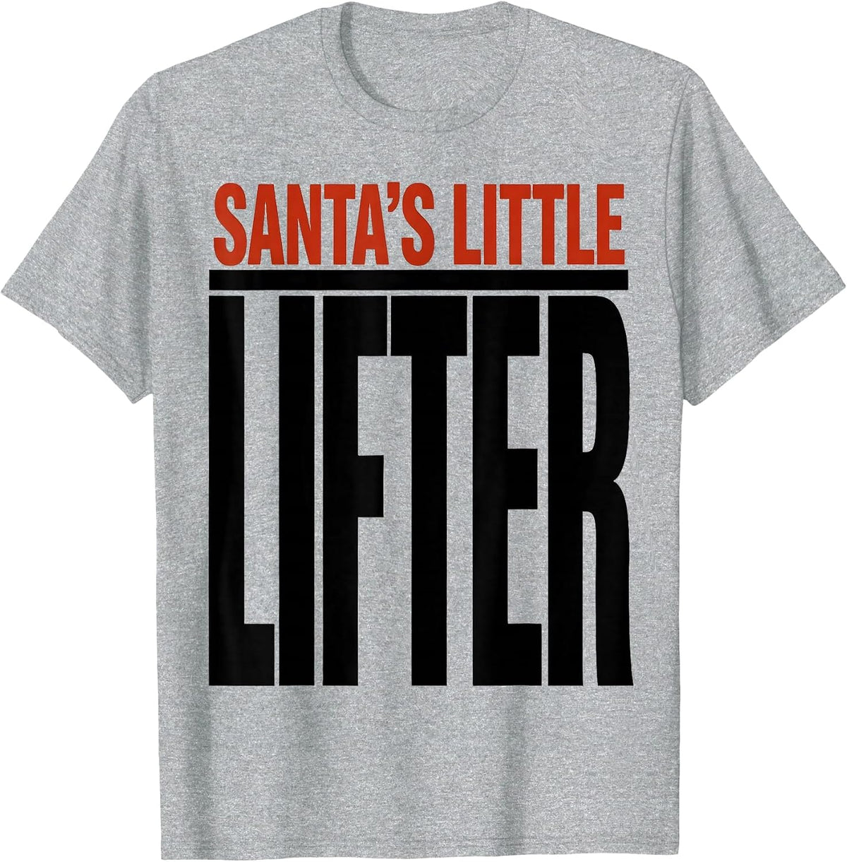 Men's Santa's Little Lifter Funny Christmas Gym Workout T-Shirt - Heather Grey