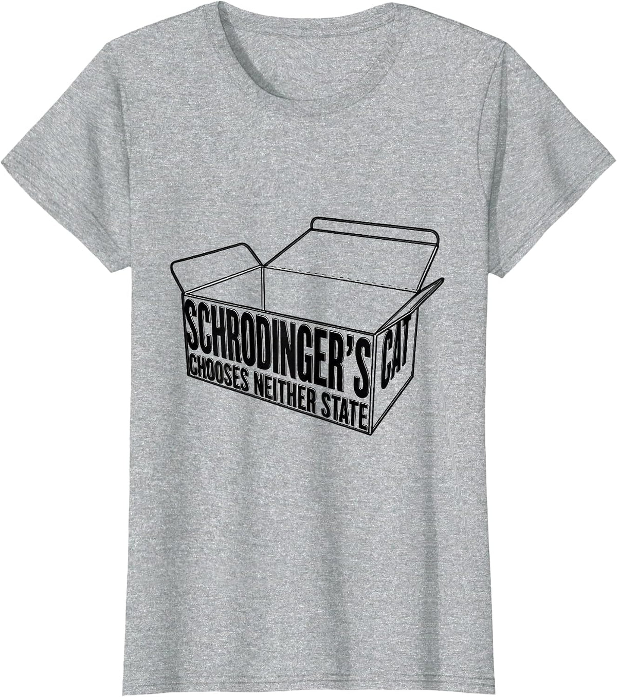 Women's Schrodinger's Cat Chooses Neither State Funny Science T-Shirt - Heather Grey