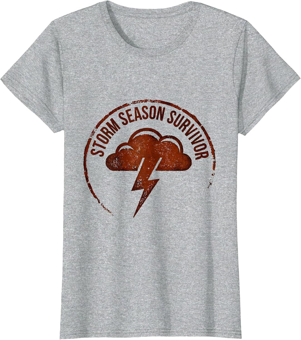 Stronger Than The Storm Season Survivor Design T-Shirt - Heather Grey