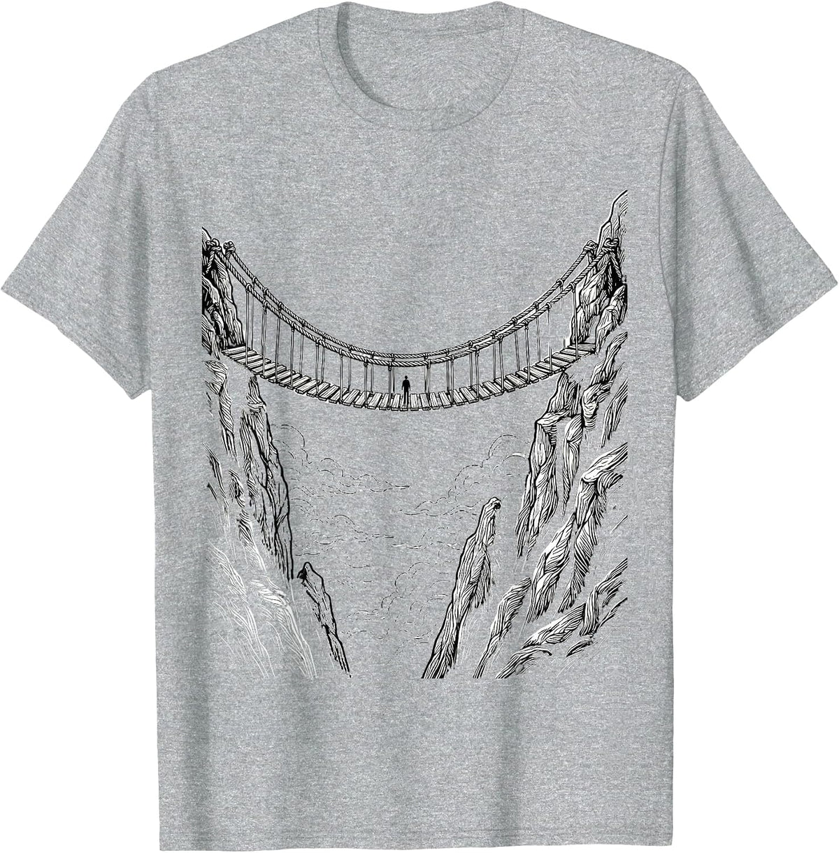 Men's School Counselor Rope Bridge Mountain Graphic T-Shirt - Heather Grey