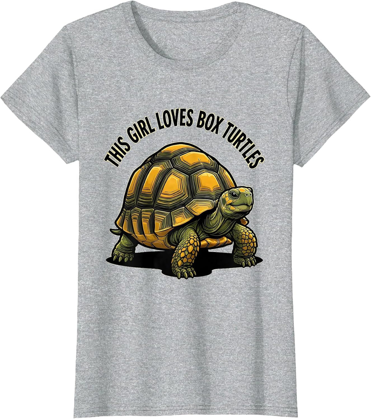 Women's This Girl Loves Box Turtles Cartoon Turtle Lover Gift T-Shirt - Heather Grey