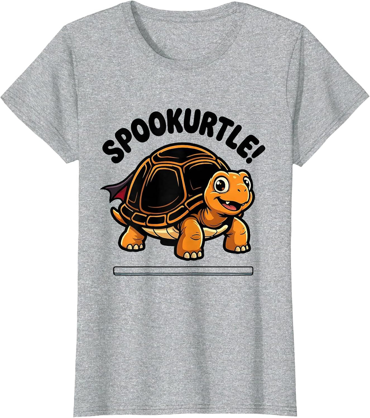 Spookurtle! Cartoon Turtle Halloween Costume Humor T-Shirt - Heather Grey