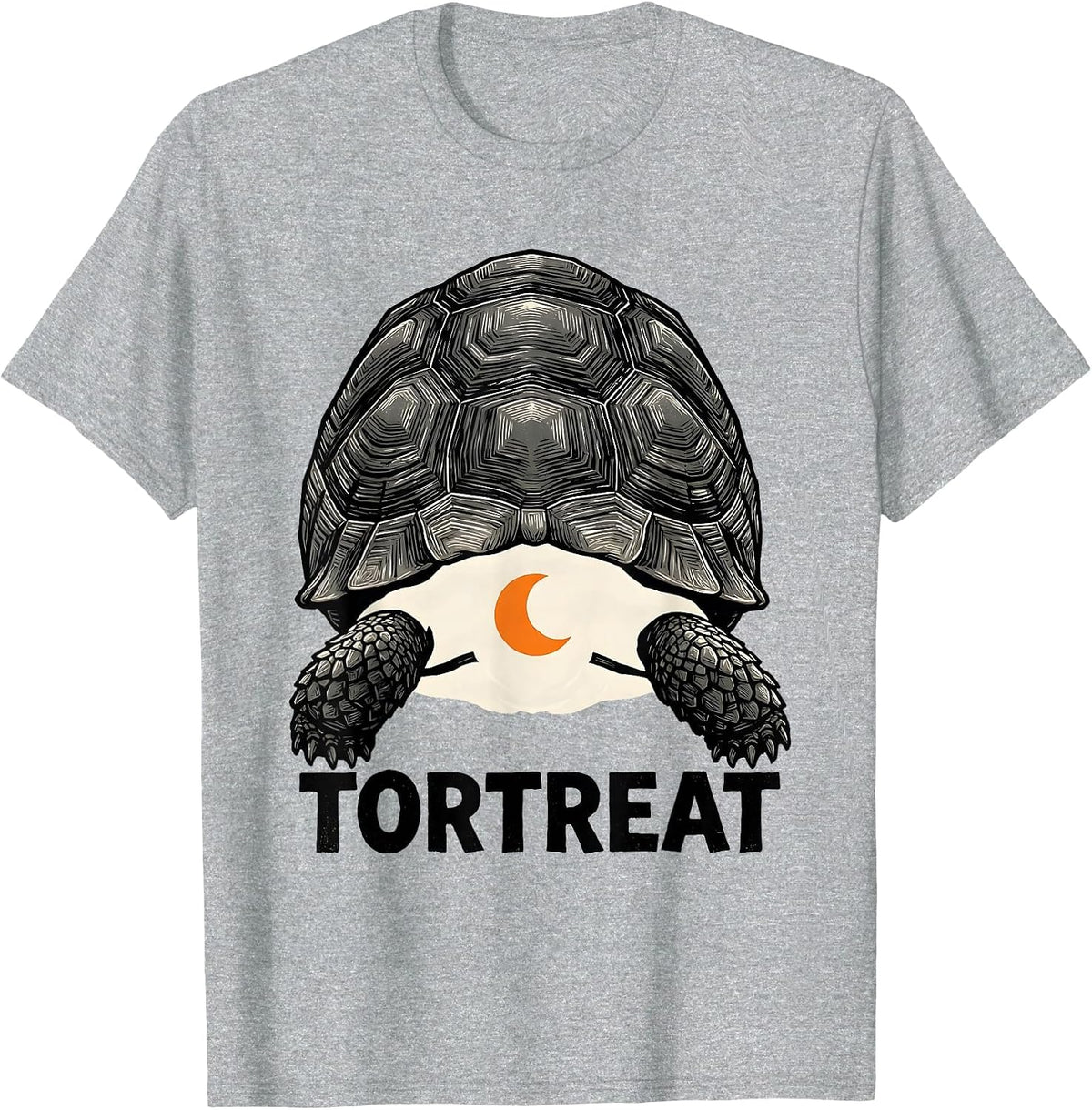 Men's Tortreat Linocut Halloween Turtle Ghost Costume T-Shirt - Heather Grey