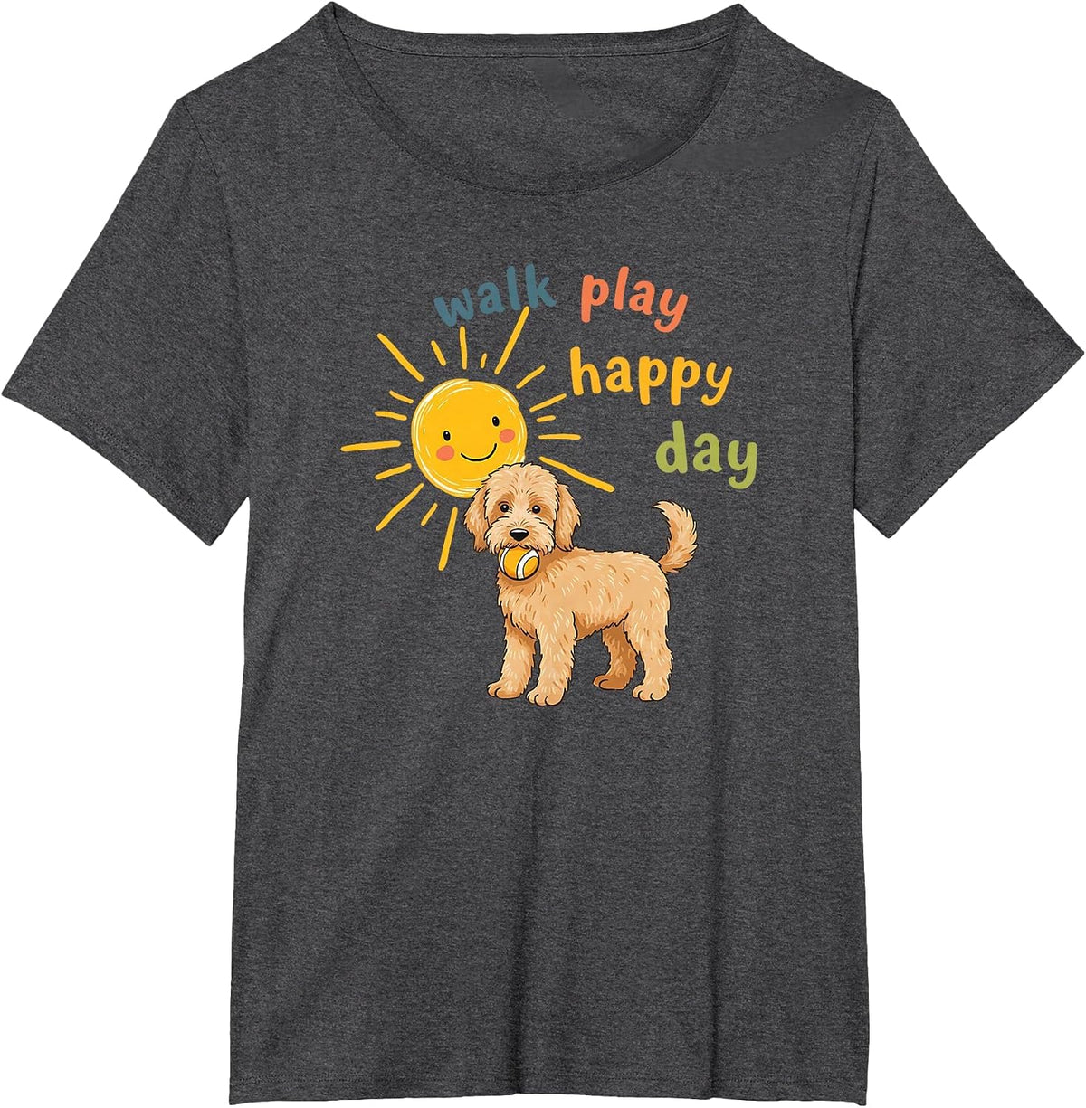 Golden Doodle Dog, Cockapoo, Poodle, Dog Lover T-Shirt - Dark Heather Grey