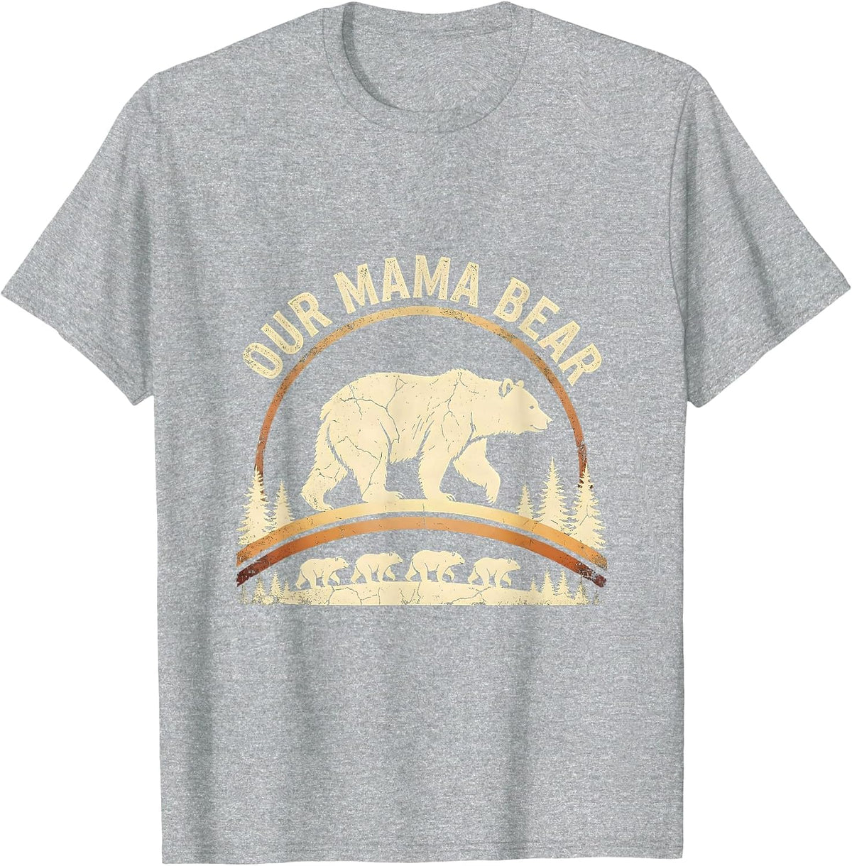 Men's Our Mama Bear Boho Western Mama Cub Matching Family T-Shirt - Heather Grey