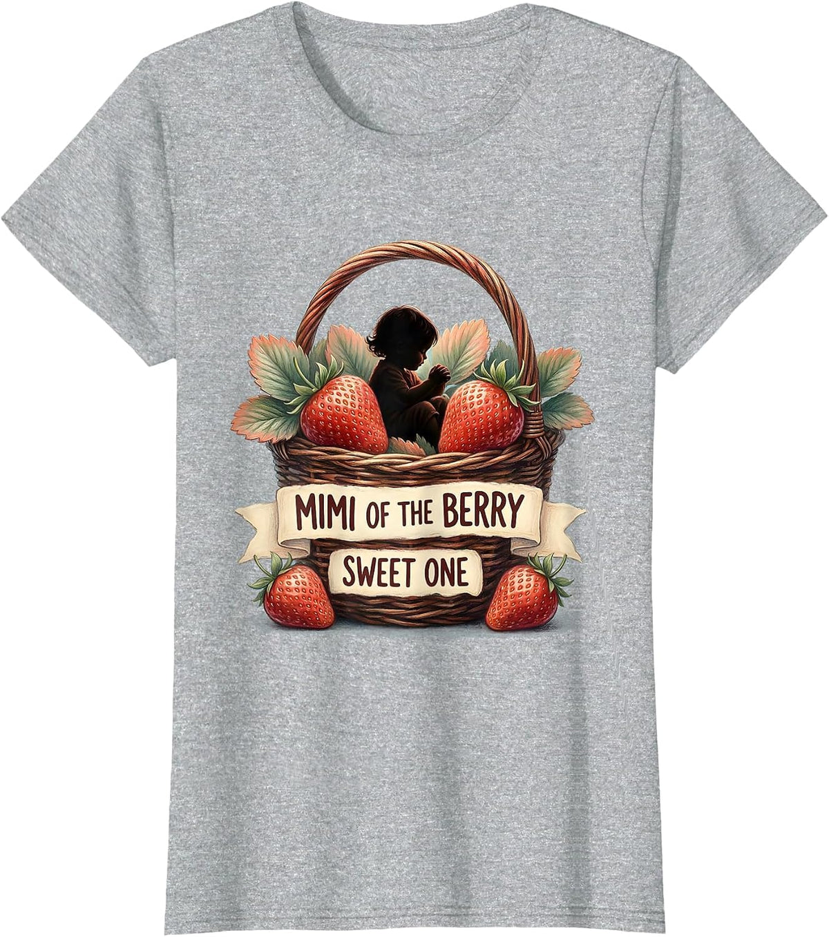 Mimi Of The Berry Sweet One Storybook Strawberry First T-Shirt - Heather Grey