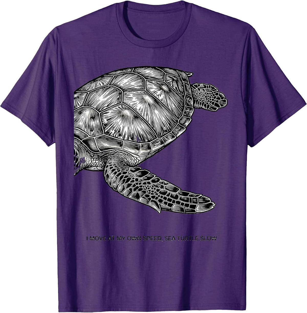 I Move At My Own Speed, Sea Turtle Slow Funny T-Shirt - Purple