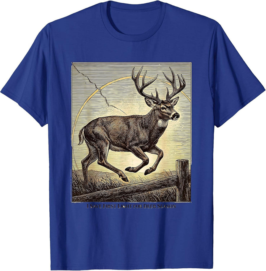 I Save First Light For Deer Season Funny Hunting Dad Gift T-Shirt - Royal Blue