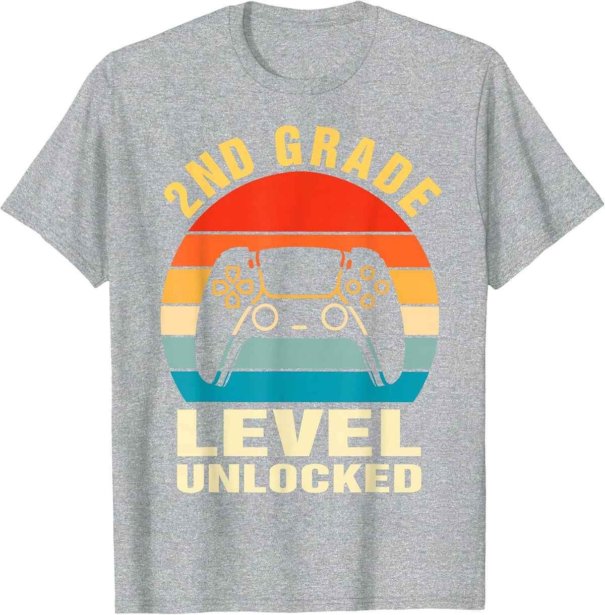2nd Grade Level Unlocked Video Game Back to School Boys T-Shirt - Heather Grey