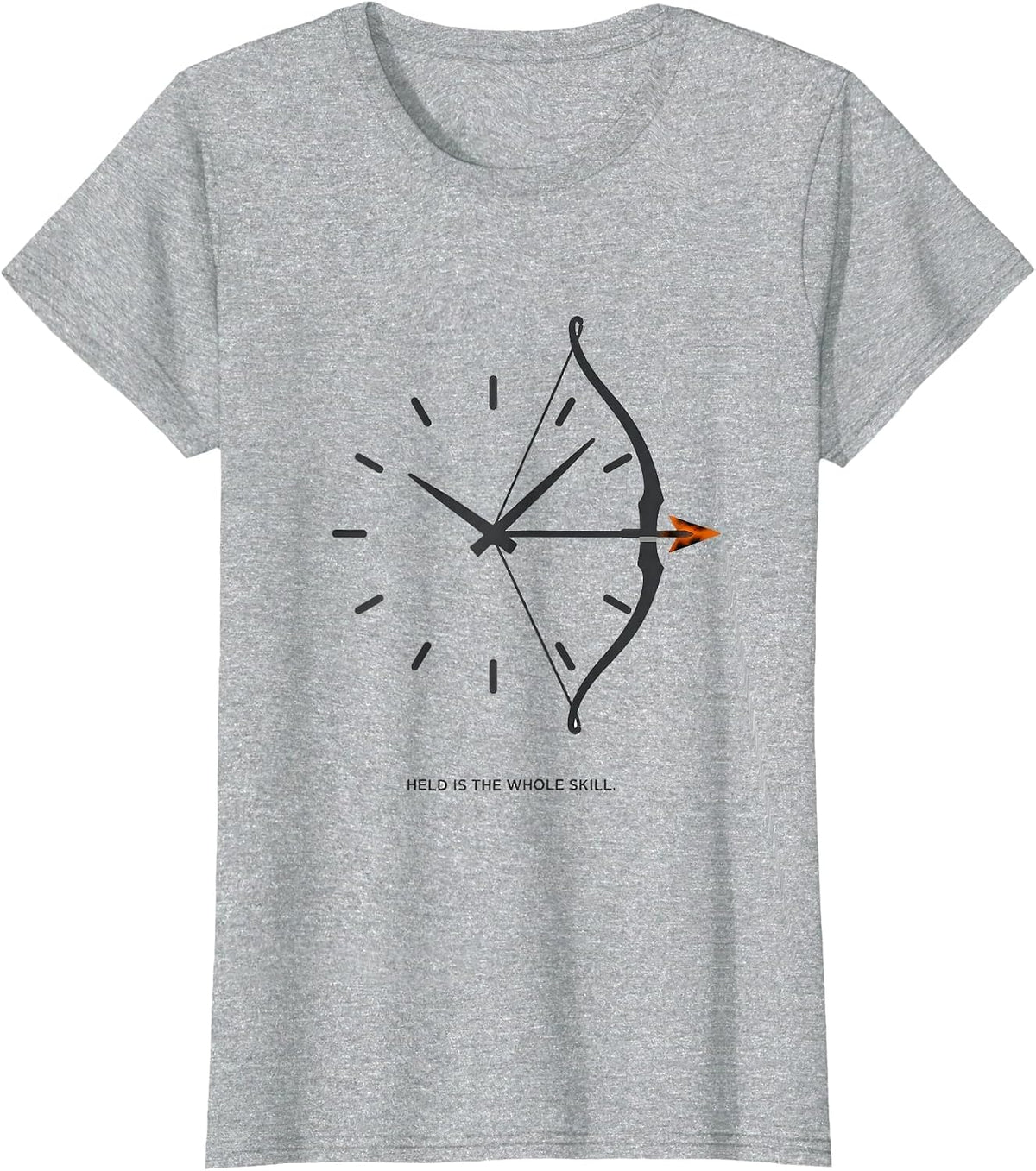 Held Is The Whole Skill Archery Bowhunter Deer Hunter Humor T-Shirt - Heather Grey