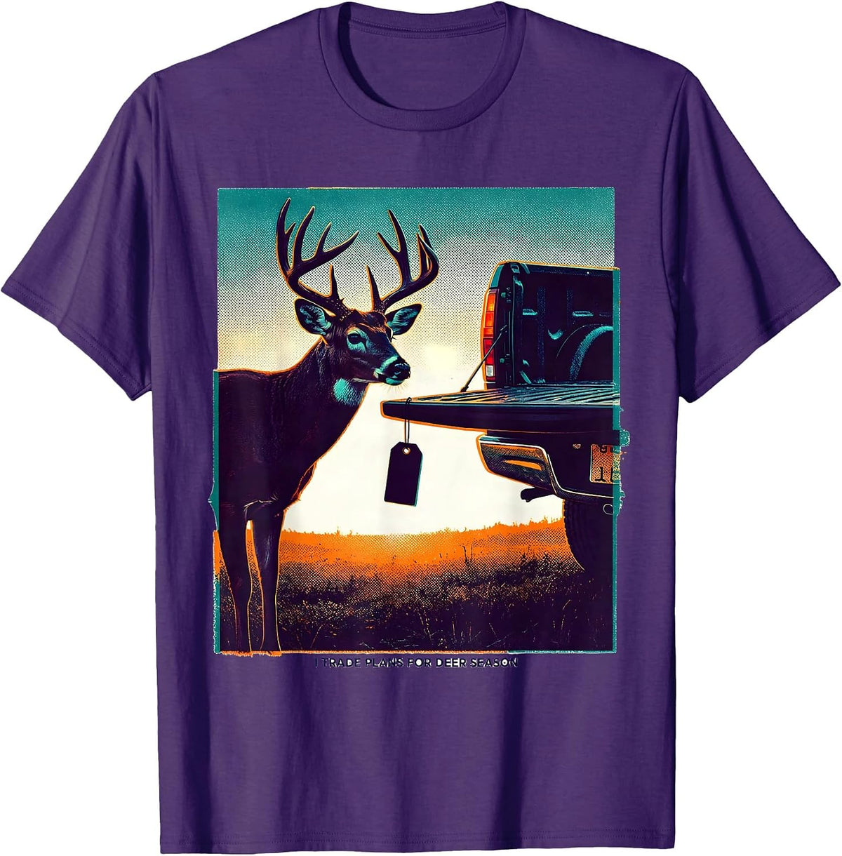 Men's I Trade Plans For Deer Season Funny Hunting Dad Deer Hunter T-Shirt - Purple