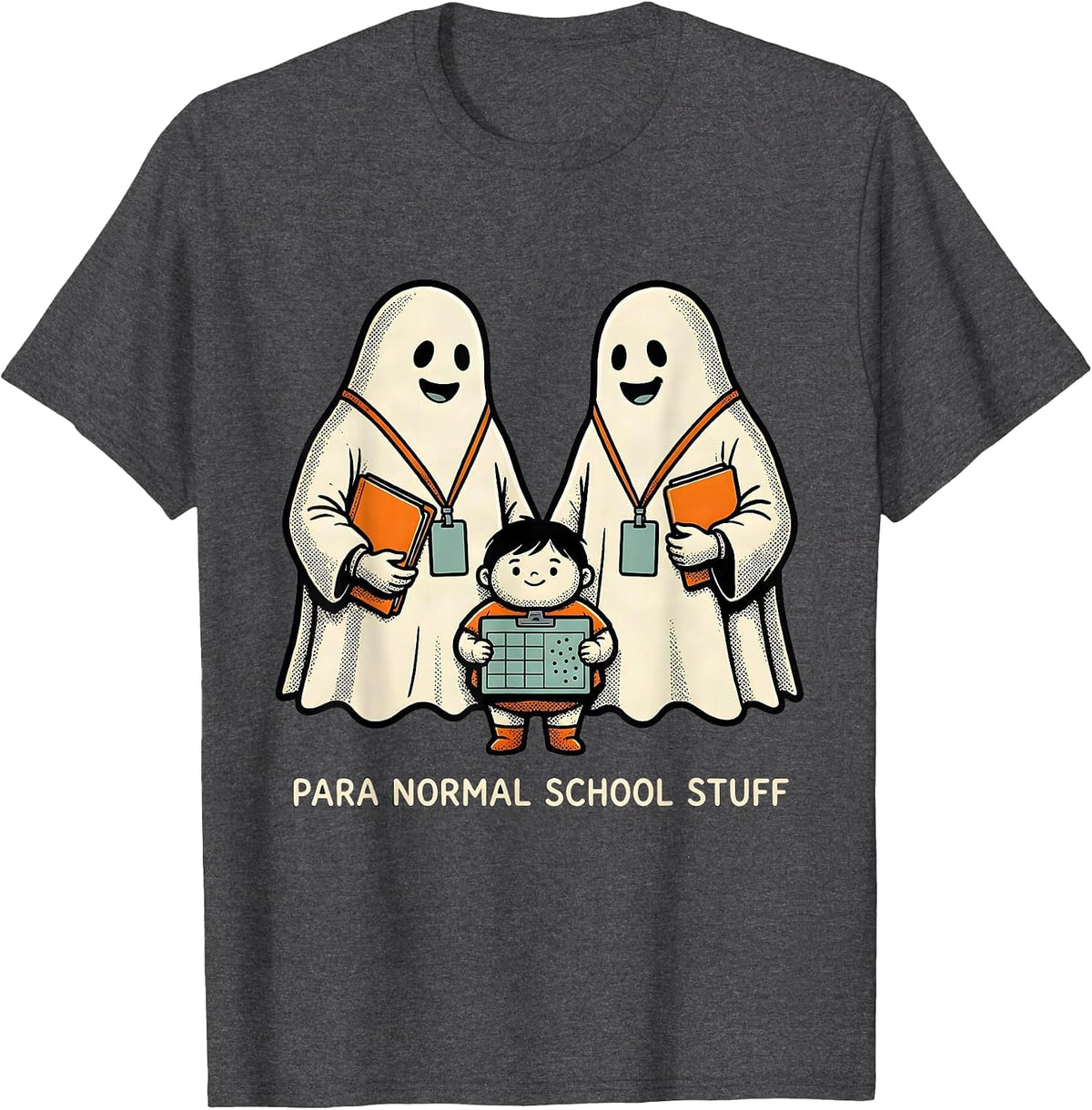 Para Normal School Stuff Spooky Paraeducator Halloween T-Shirt - Dark Heather Grey