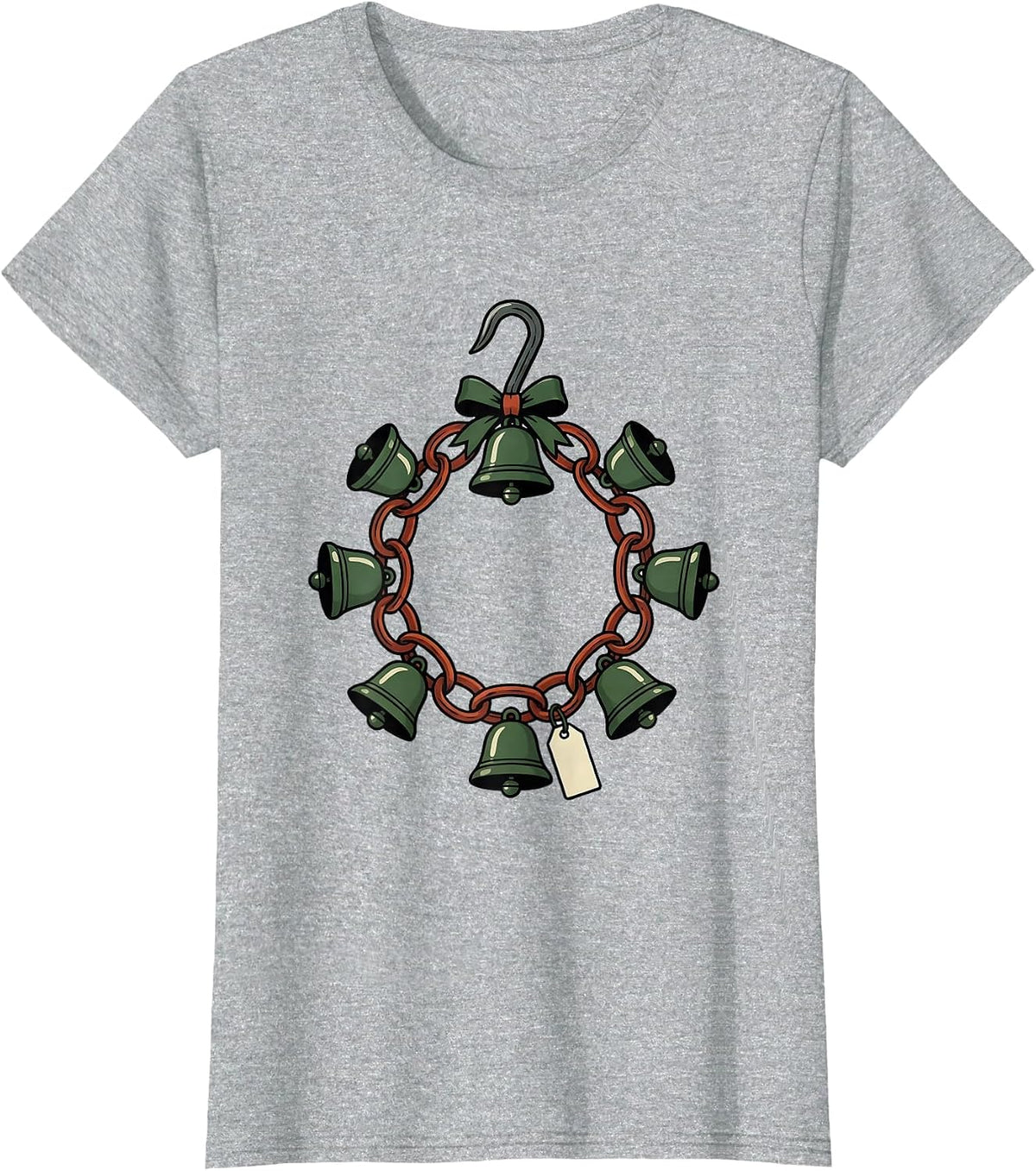 Harness-Bell Wreath Editorial Conceptual Deer Hunter T-Shirt - Heather Grey