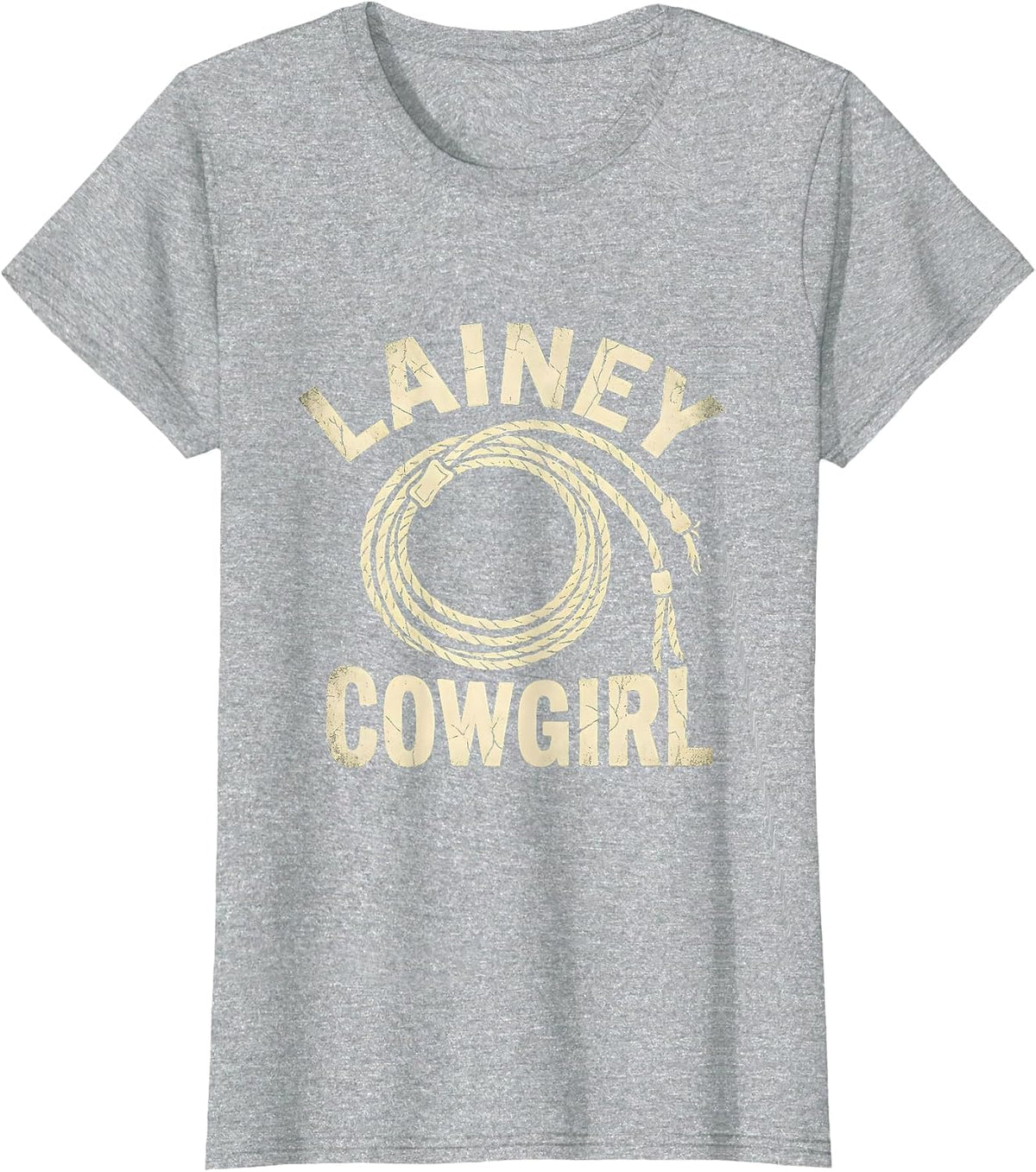 Lainey Cowgirl Boho Western Mono First Name Gift T-Shirt - Heather Grey