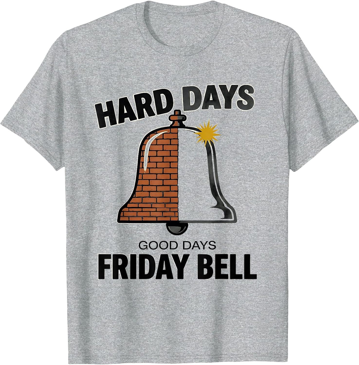 Men's Hard Days, Good Days, Friday Bell Midcentury Modern T-Shirt - Heather Grey