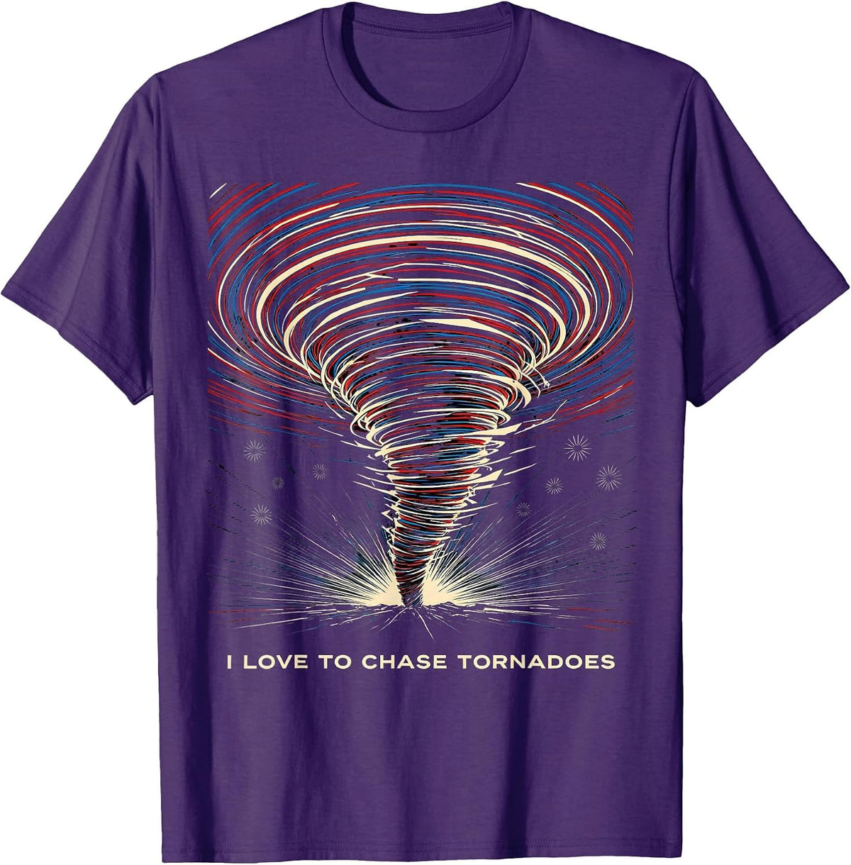I Love to Chase Tornadoes Futurist Dynamism Storm Chaser T-Shirt - Purple