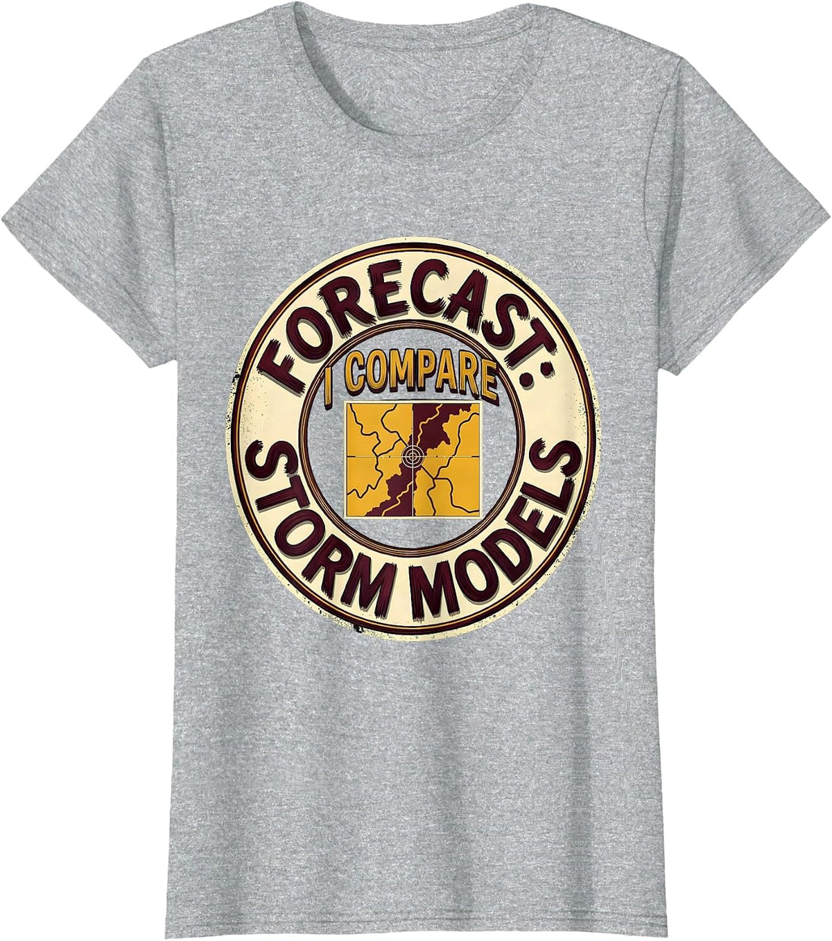 Forecast: I Compare Storm Models Funny Meteorology T-Shirt - Heather Grey