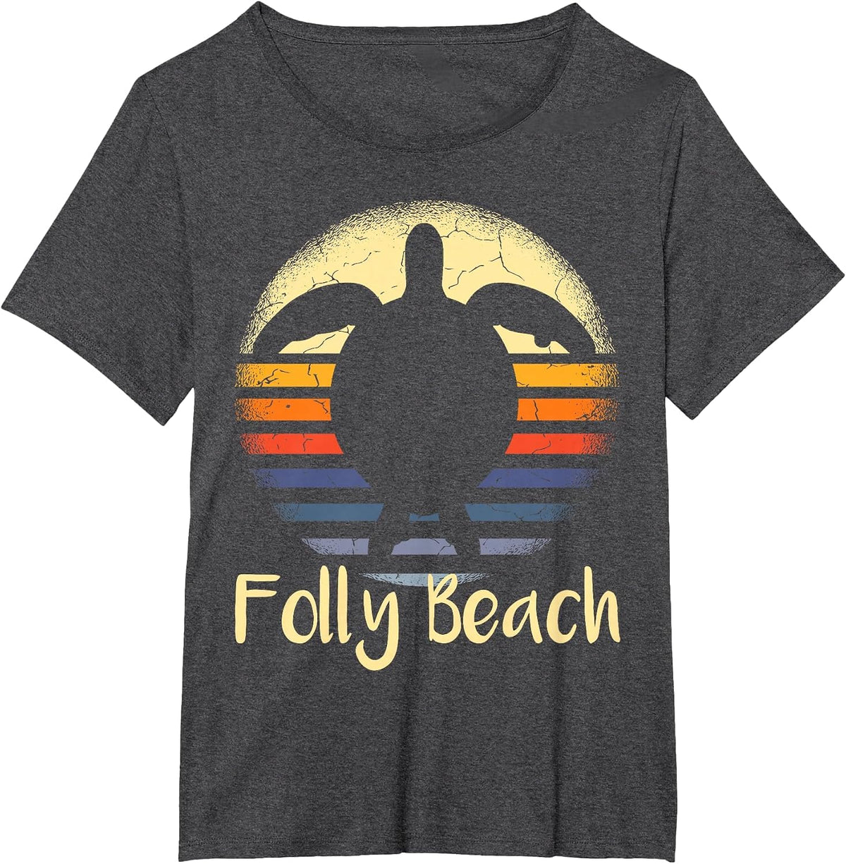 Folly Beach South Carolina SC Loggerhead Sea Turtle Lover T-Shirt - Dark Heather Grey