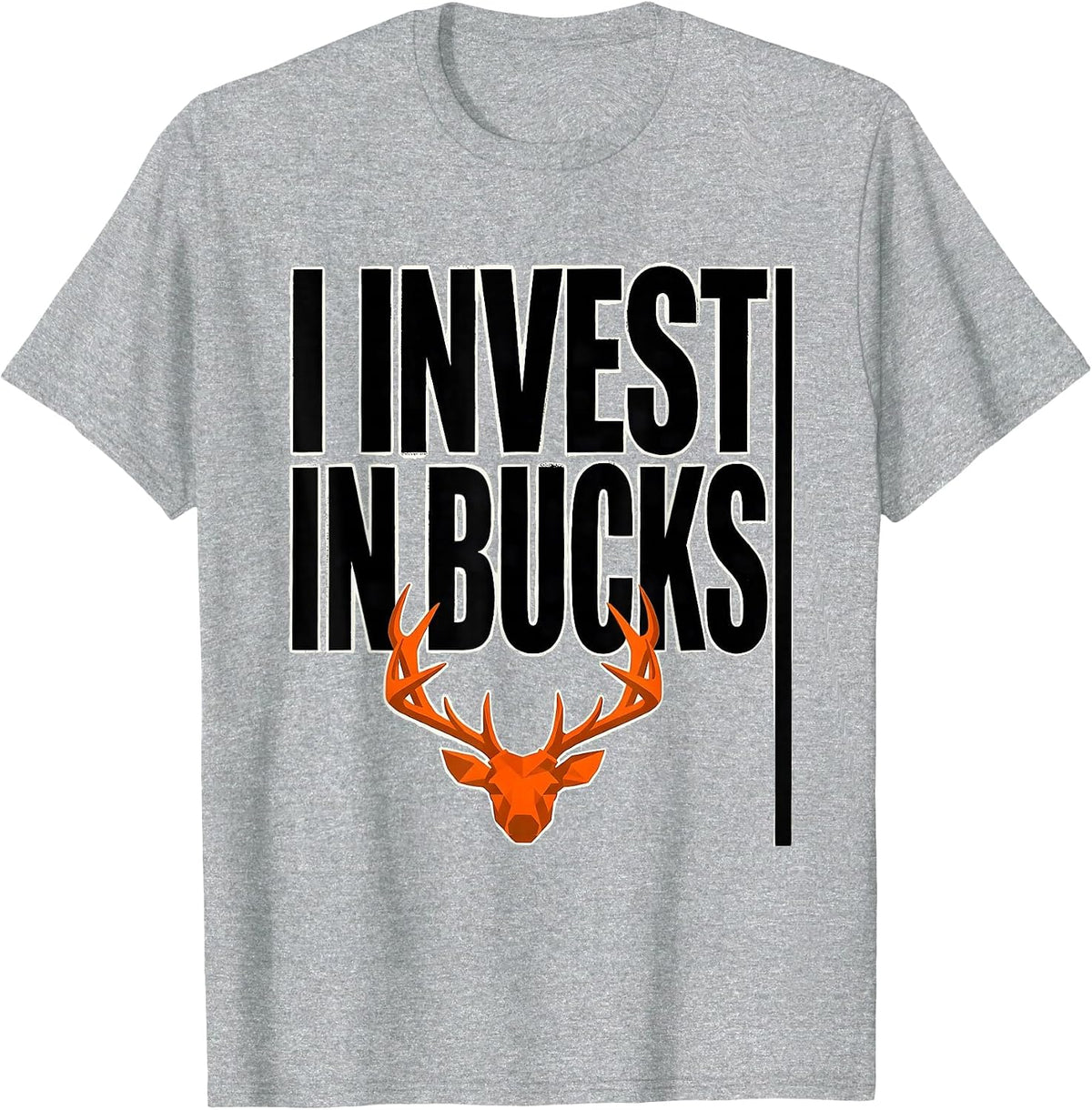 Men's I Invest In Bucks Funny Deer Hunting Camo Dad Humor T-Shirt - Heather Grey