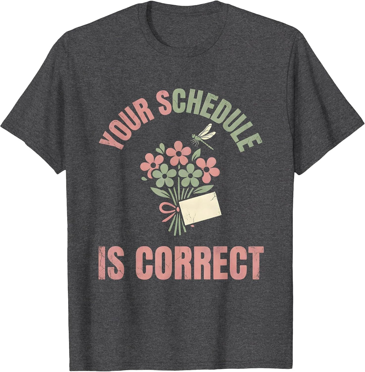 Men's Your Schedule Is Correct Floral Boho School Counselor T-Shirt - Dark Heather Grey