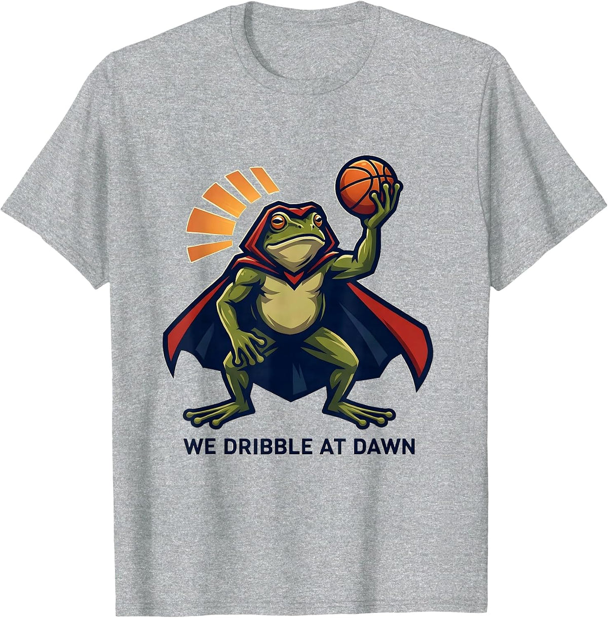 Men's We Dribble At Dawn Funny Teacher Frog Back To School T-Shirt - Heather Grey