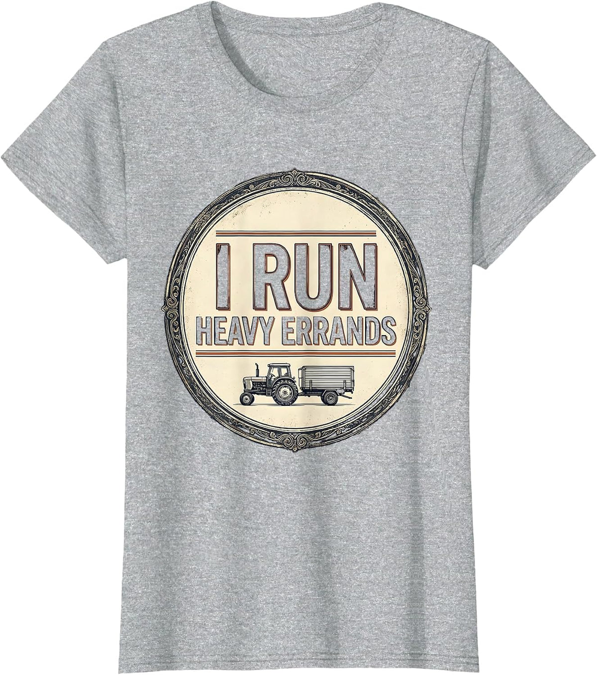 I Run Heavy Errands Vintage Funny Trucker Gift Truck Driver T-Shirt - Heather Grey