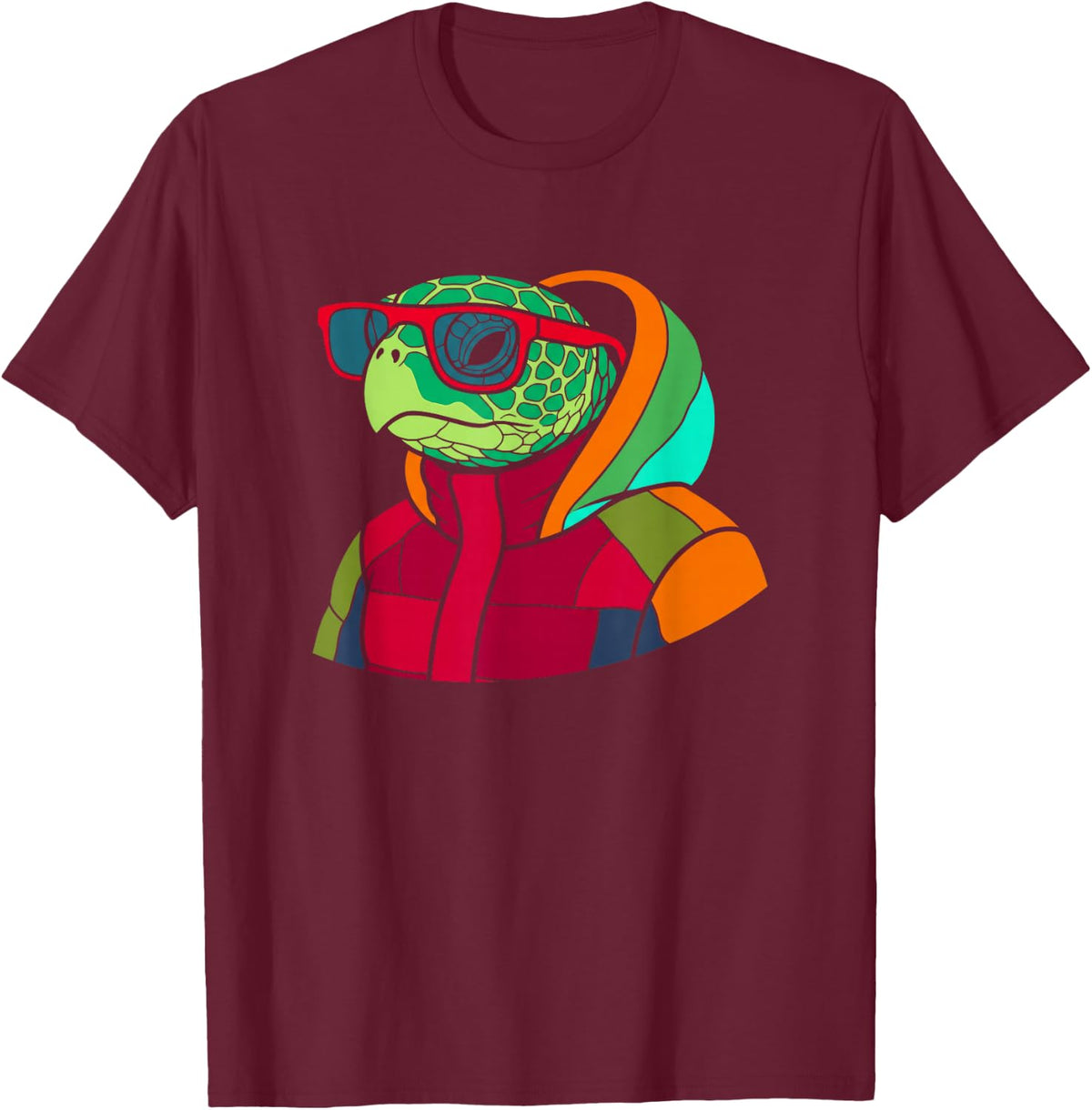 Reptile Lover Turtle Puffer Jacket Street Style T-Shirt - Burgundy