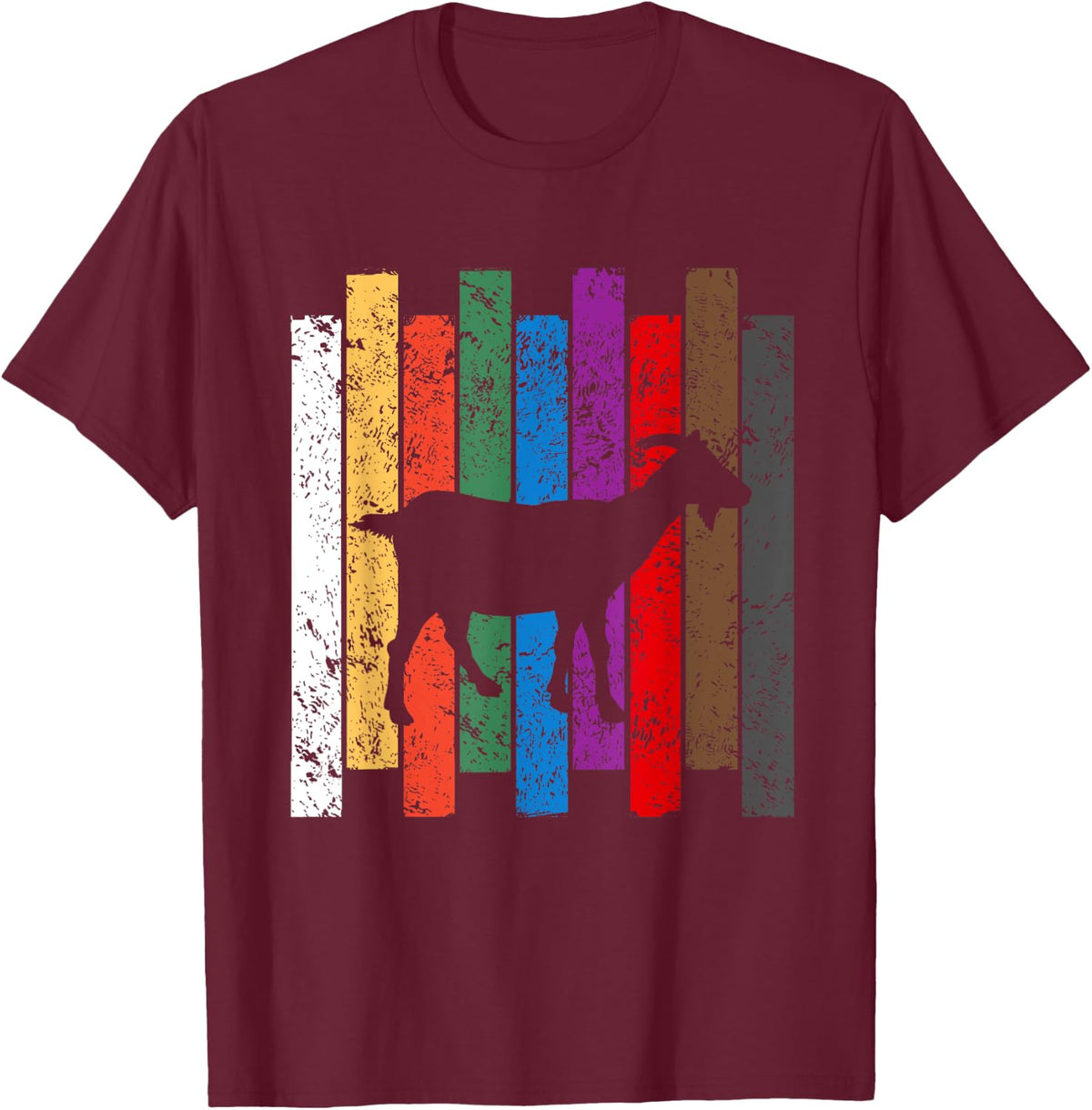 Retro Goat Colors Silhouette Gift Goats Lover Gifts T-Shirt - Burgundy