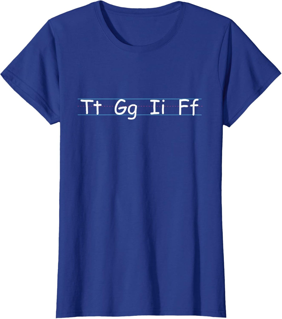 Teacher Teaching School TGIF Chalkboard Alphabet T-Shirt - Royal Blue