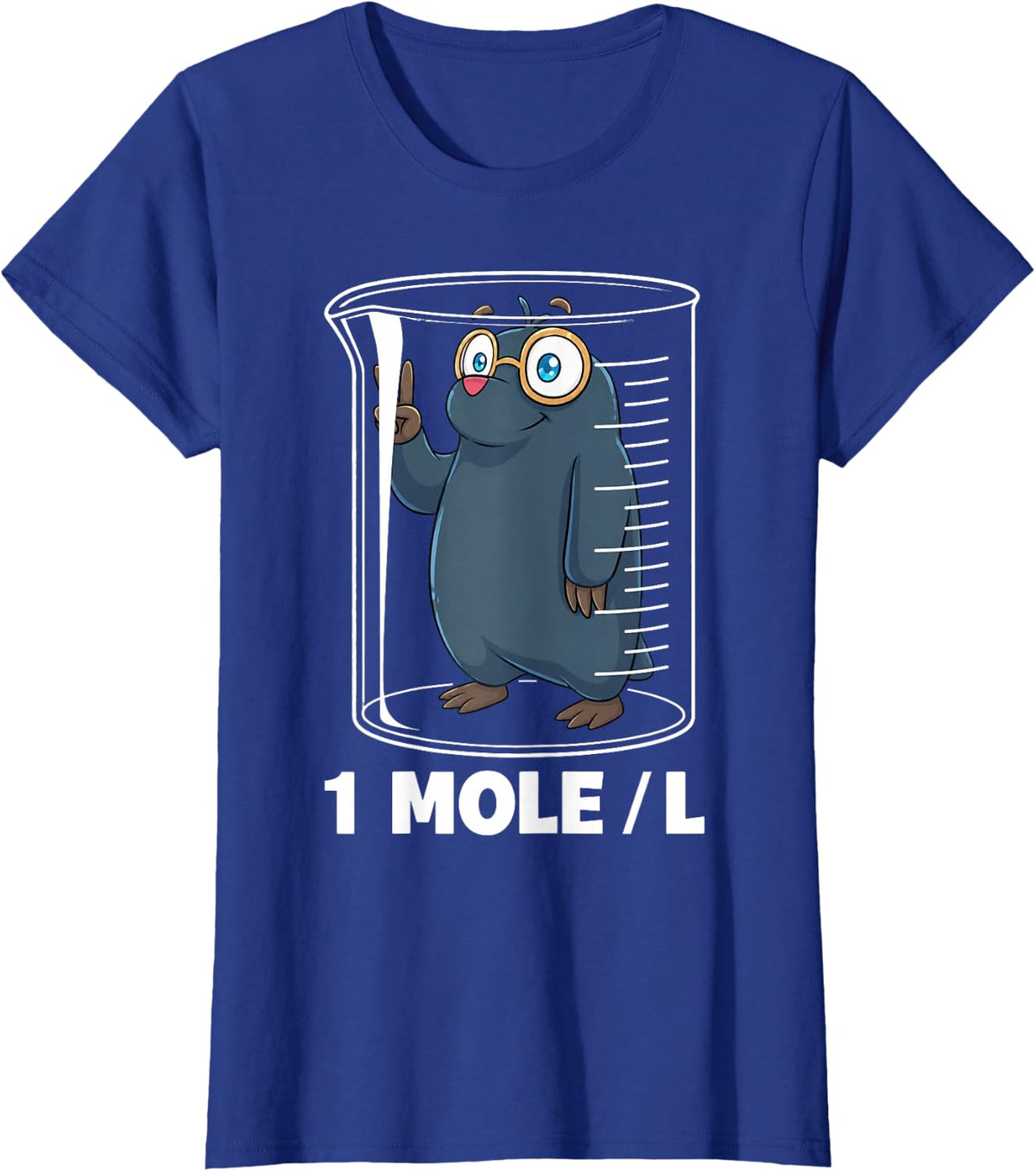 One Mole Per Liter Funny Chemistry Science Student Physics T-Shirt - Royal Blue