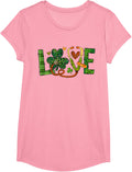 St Patrick's Day Irish Nurse Love Shamrock Stethoscope Nurse T-Shirt - Girls Pink