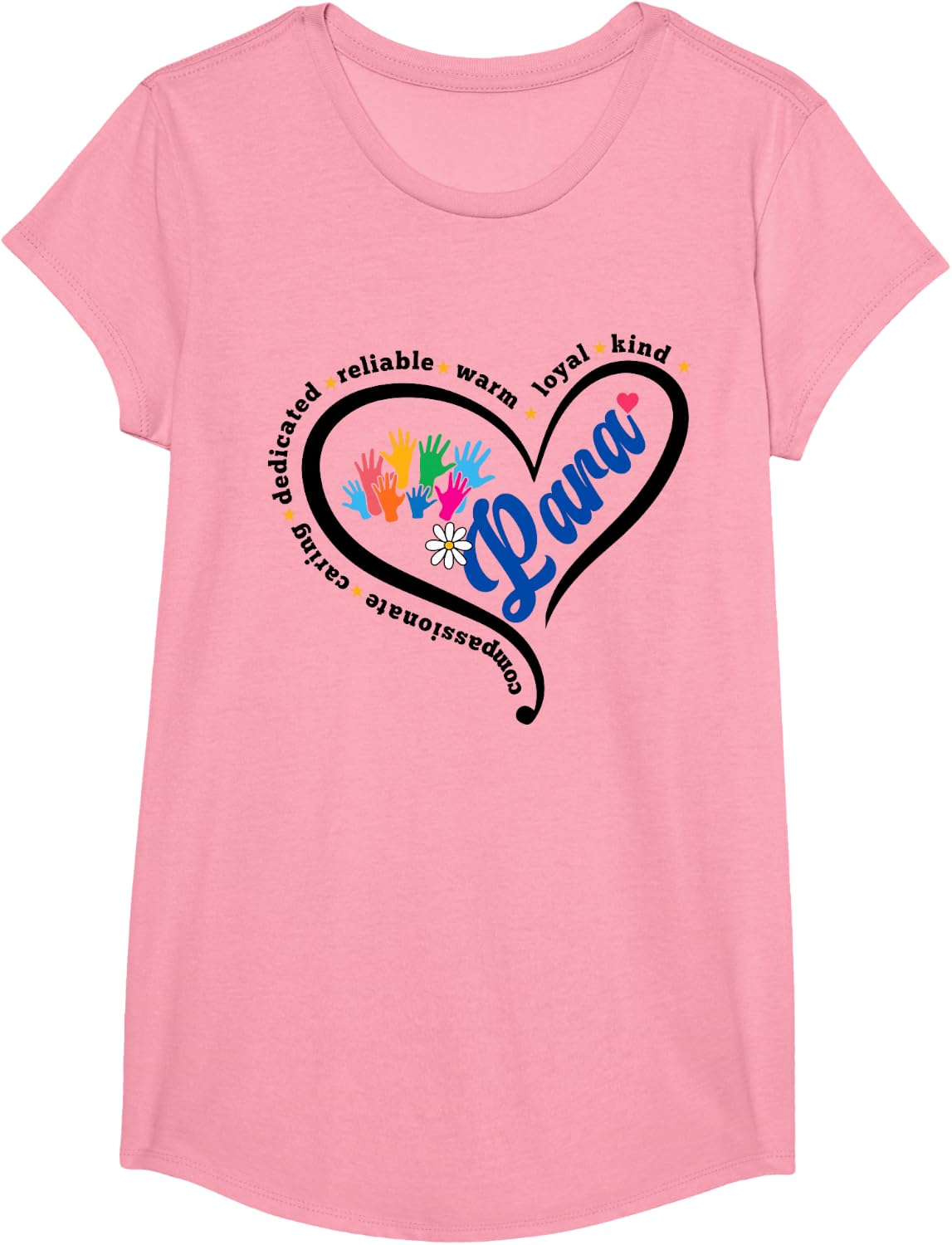 para Heart Paraprofessional Teacher Paraeducator Support T-Shirt - Girls Pink
