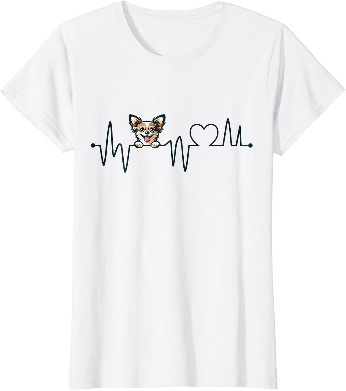 Chihuahua Heartbeat - Men Women Kids Chihuahua Lover T-Shirt - White