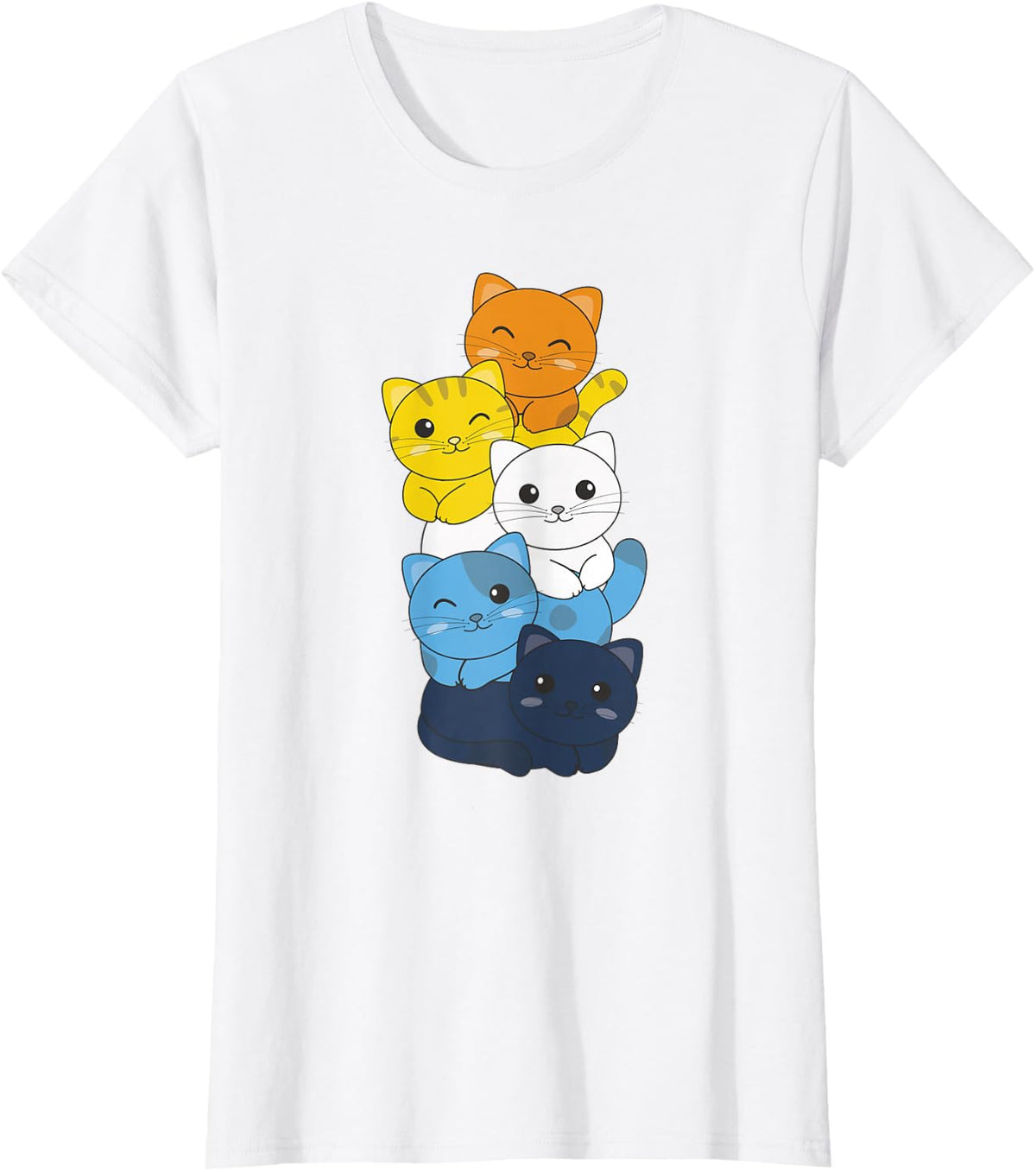 aroace Flag Pile Pride LGBTQ Cats cute aroace cat T-Shirt - White